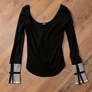 Free People Boatneck Thermal Split Cuff M